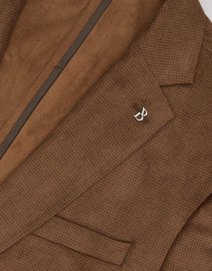 marynarka męska do zestawu sueglio brązowa slim fit