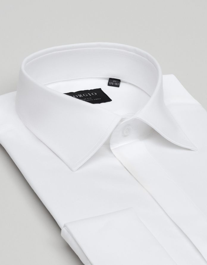 koszula mozza 00655 na spinki biała slim fit