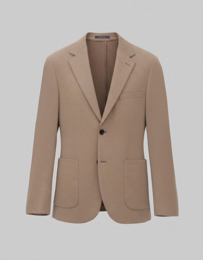 marynarka do zestawu lascari brązowa slim fit