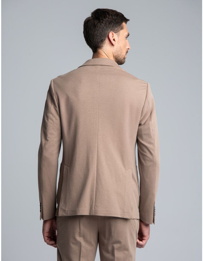 marynarka do zestawu lascari brązowa slim fit