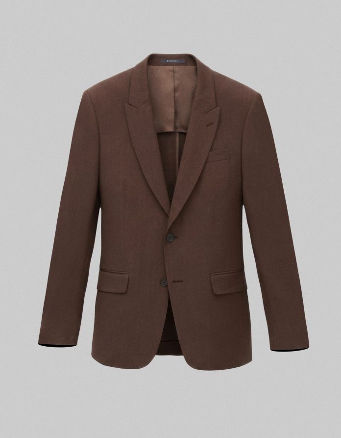 marynarka do zestawu livo brązowa slim fit