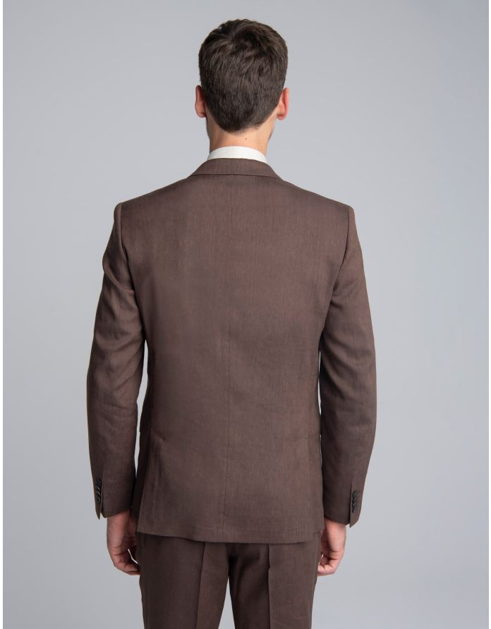 marynarka do zestawu livo brązowa slim fit