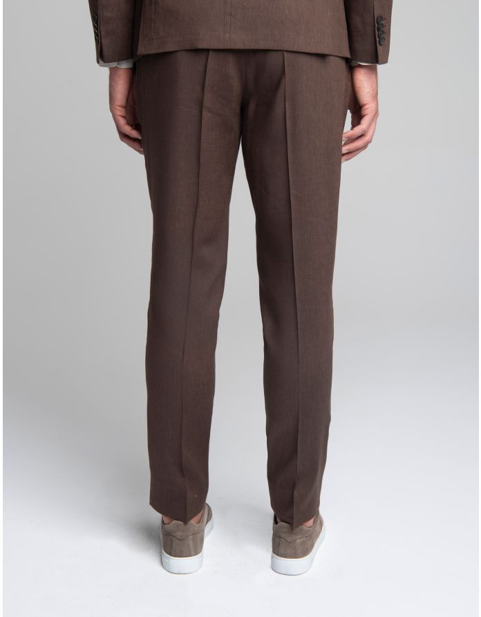 spodnie classic do zestawu livo brązowe slim fit +