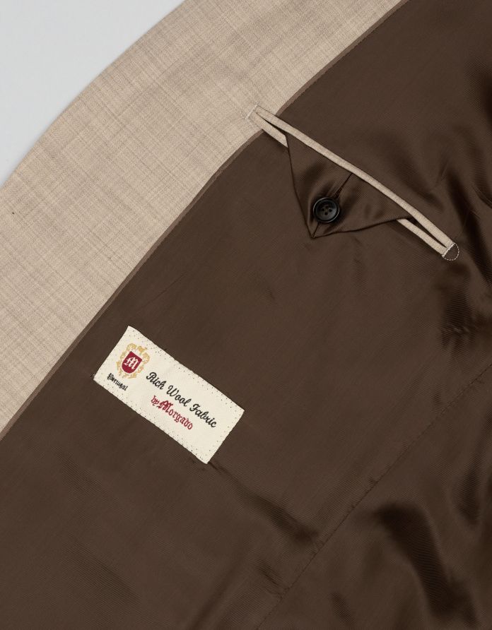 marynarka do zestawu morgano beżowa classic fit