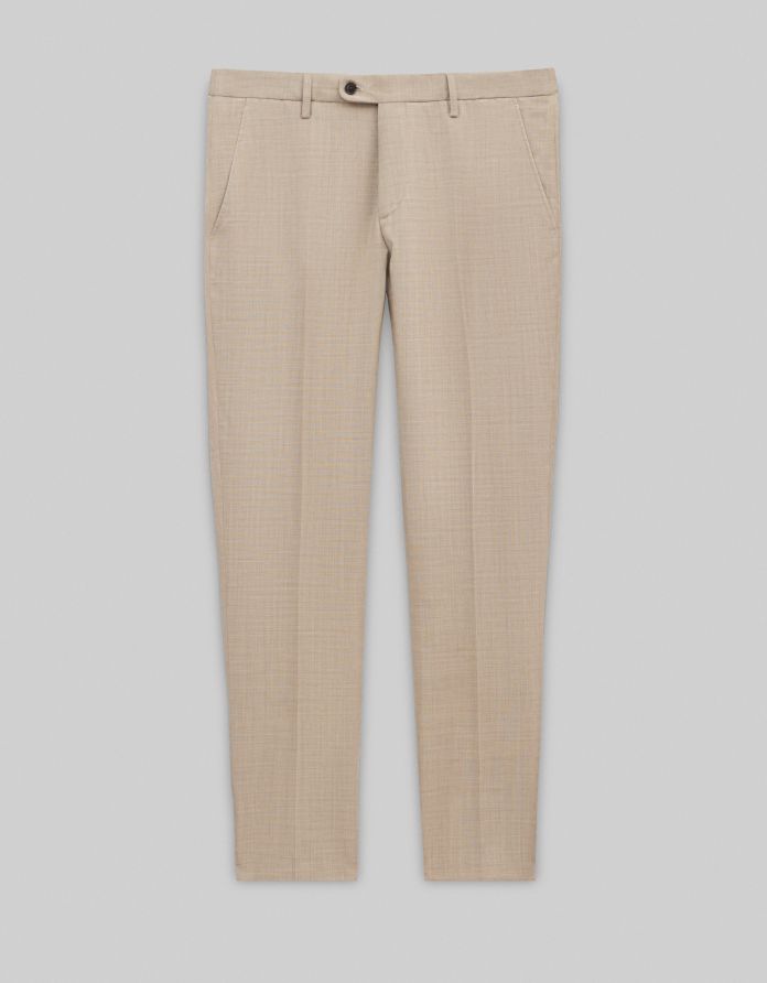 spodnie classic do zestawu morgano beżowe slim fit +