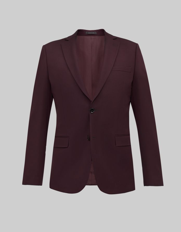 marynarka do zestawu lido bordowa slim fit