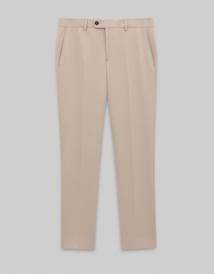 spodnie classic do zestawu lido 02 beżowe slim fit +