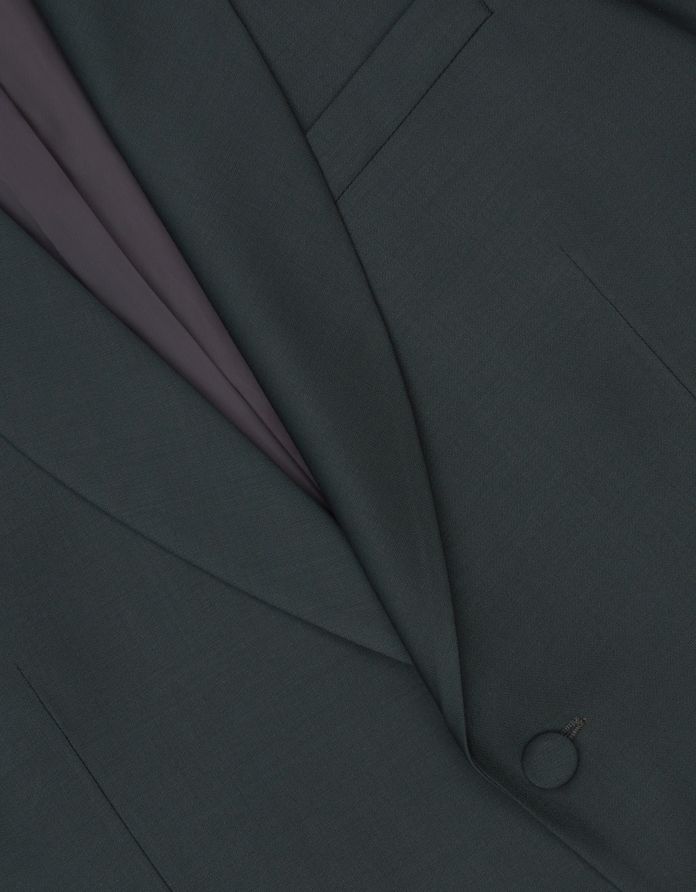 marynarka smokingowa do zestawu cesaro zielona slim fit