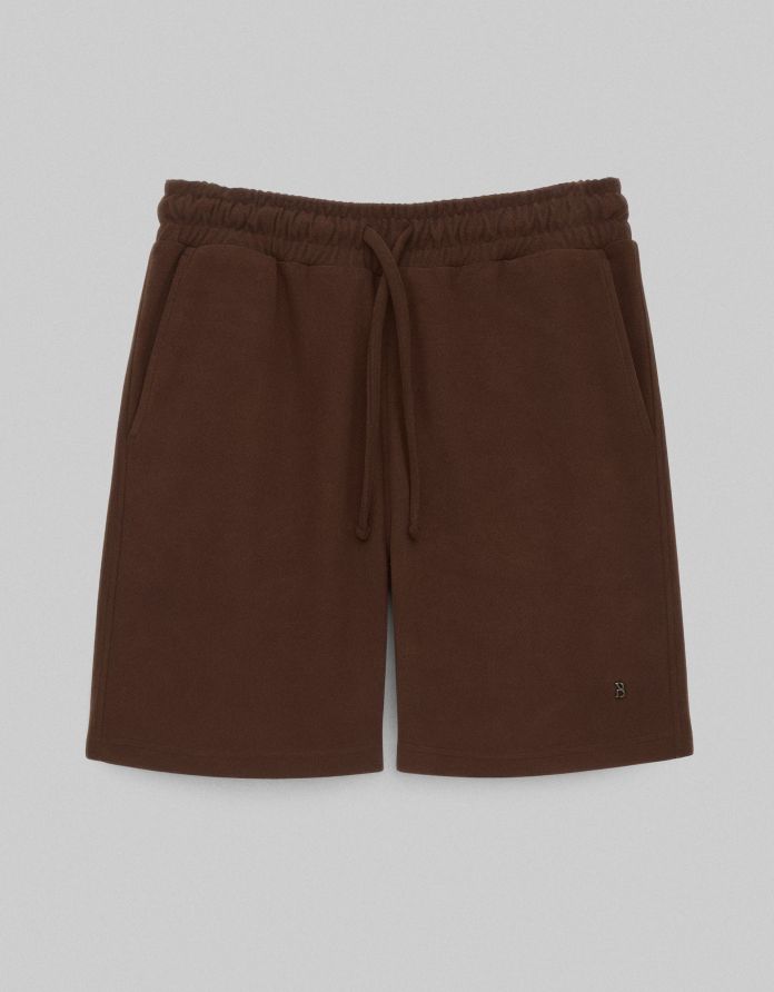spodnie szorty do zestawu sorrento brązowe slim fit