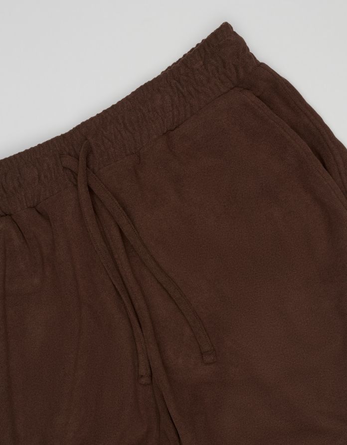 spodnie szorty do zestawu sorrento brązowe slim fit