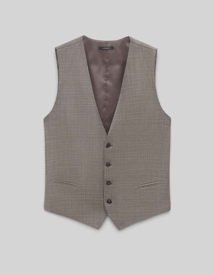 kamizelka do zestawu malgrate slim fit brązowa