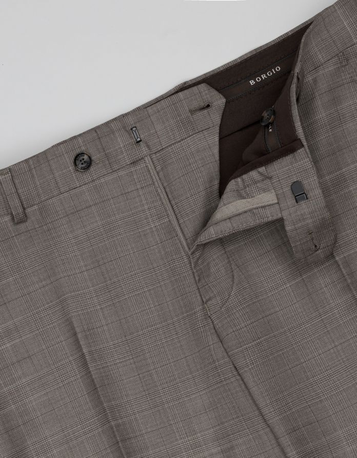 spodnie classic do zestawu malgrate brązowe slim fit +