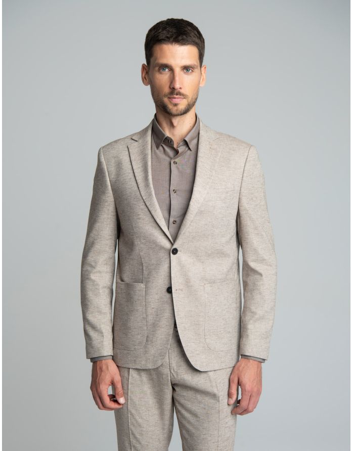 marynarka do zestawu lago brązowa slim fit