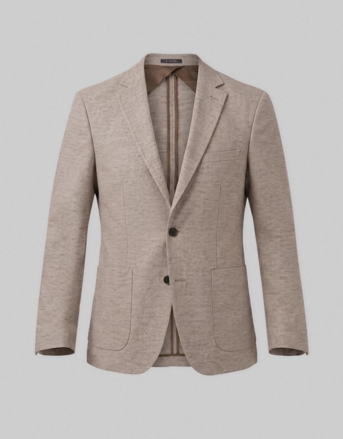 marynarka do zestawu lago brązowa slim fit
