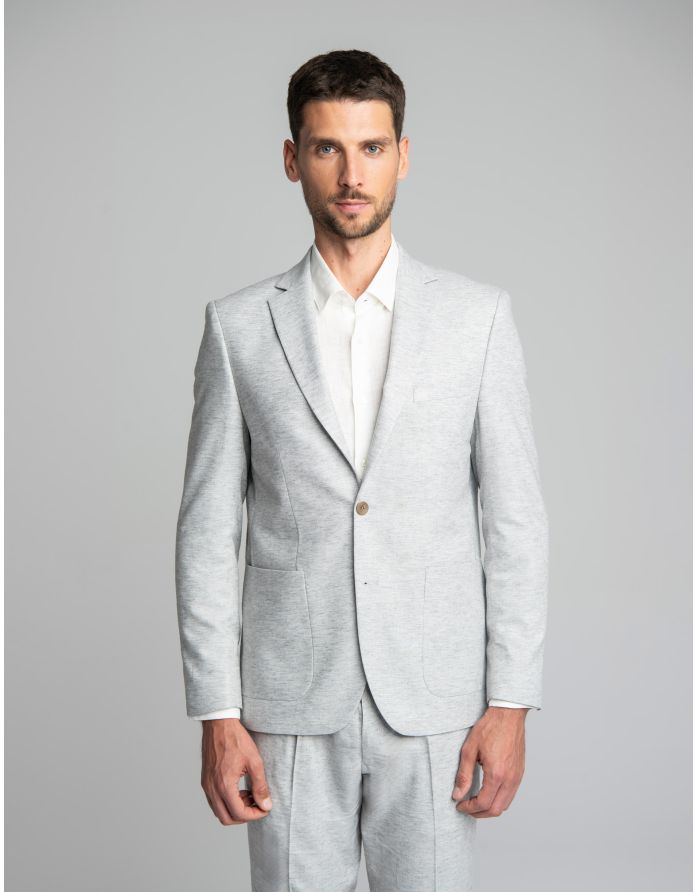 marynarka do zestawu lago szara slim fit
