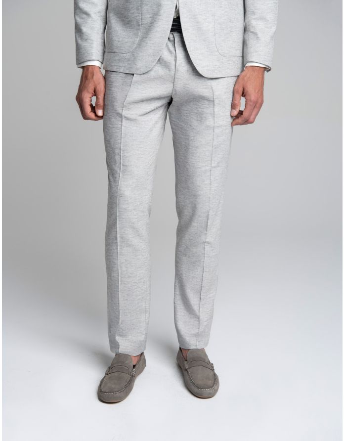 spodnie classic do zestawu lago szare slim fit