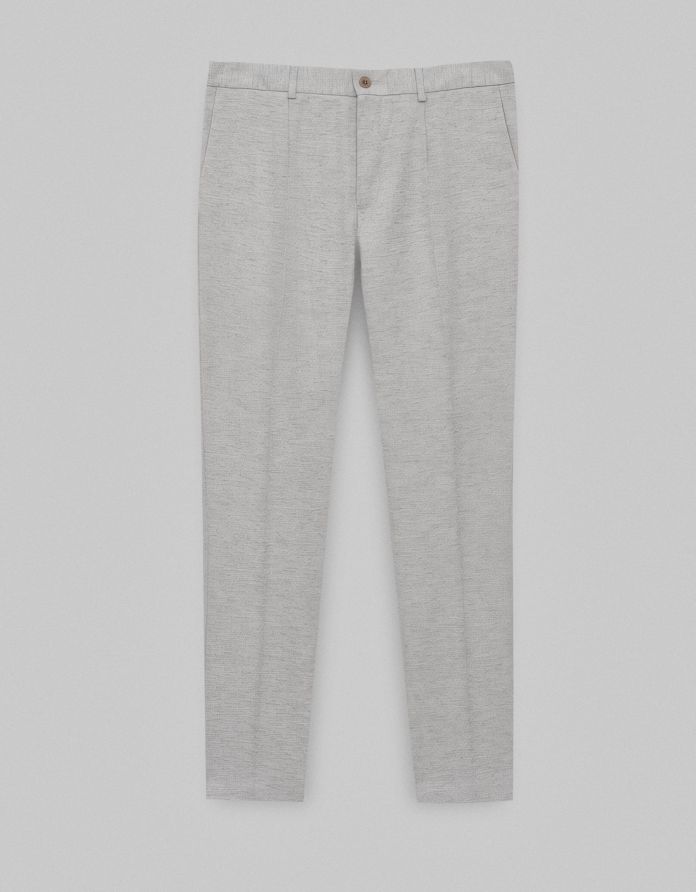 spodnie classic do zestawu lago szare slim fit