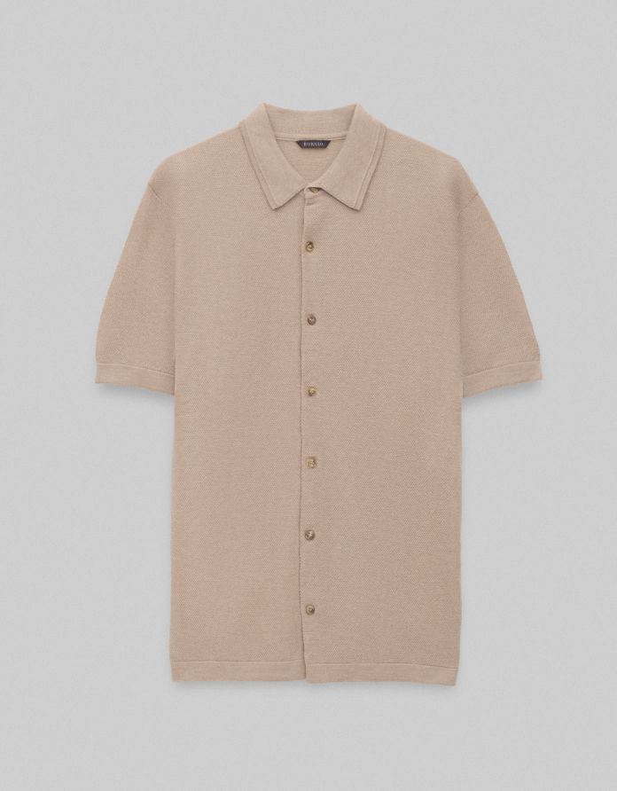 koszula sportowa proves 00663 beżowa classic fit
