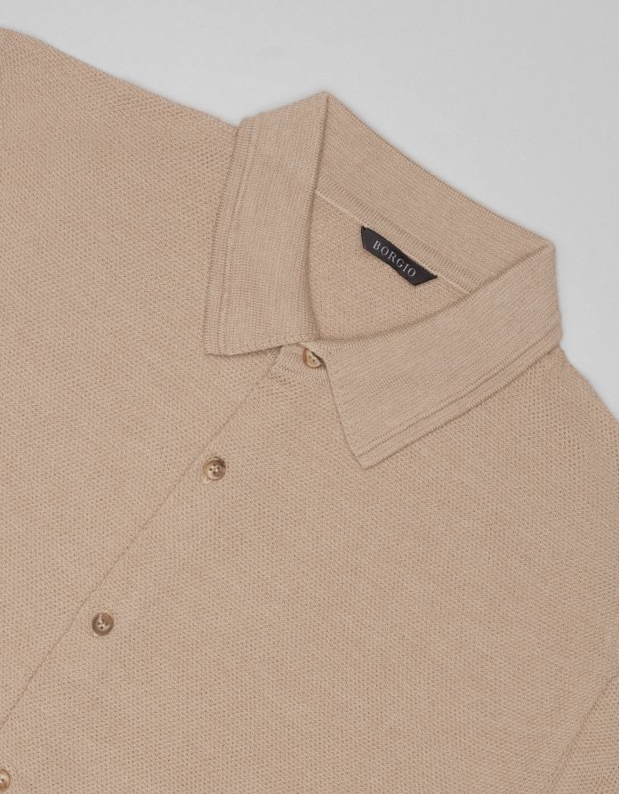 koszula sportowa proves 00663 beżowa classic fit