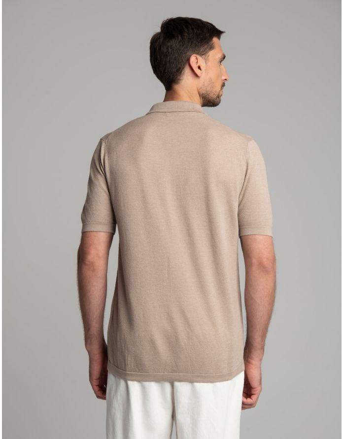 koszula sportowa proves 00663 beżowa classic fit