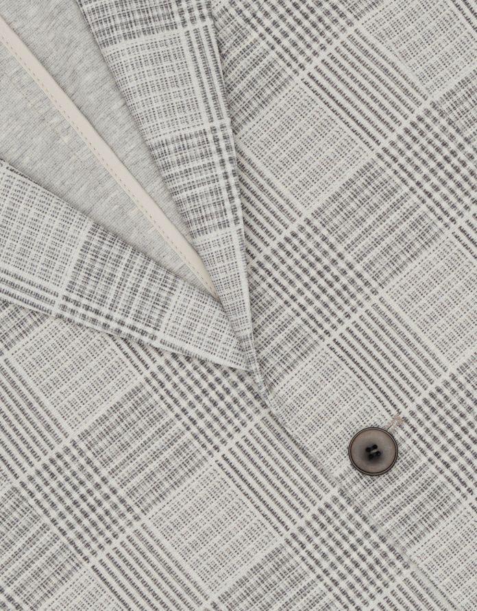 marynarka do zestawu elini szara w kratę slim fit
