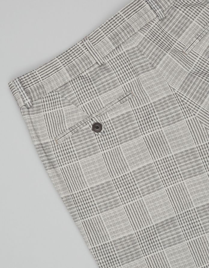 spodnie classic do zestawu elini szare w kratę slim fit
