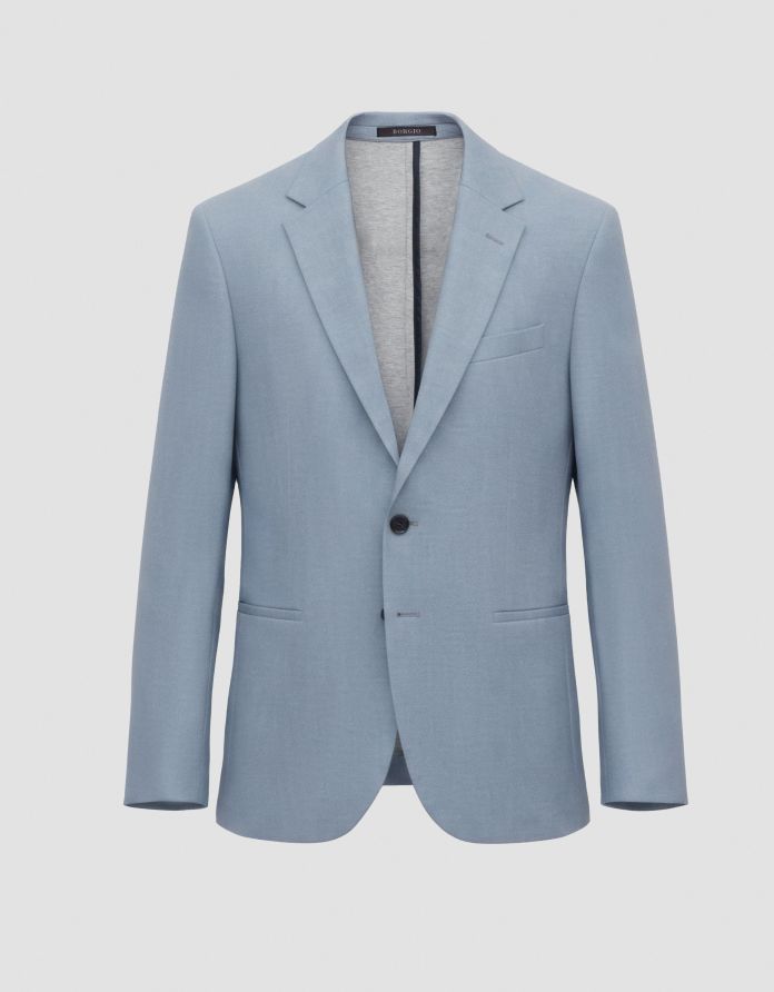 marynarka do zestawu esine błękitna slim fit