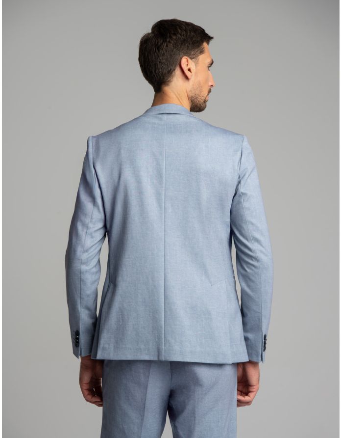 marynarka do zestawu esine błękitna slim fit