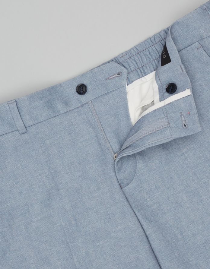 spodnie classic do zestawu esine błękitne slim fit