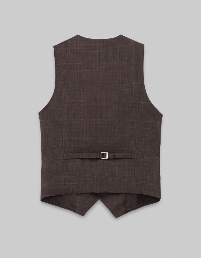 kamizelka venosa slim fit brązowa