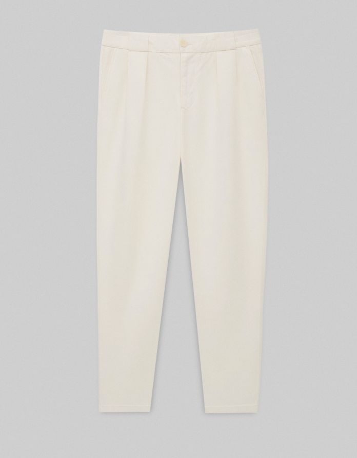spodnie casual forli ecru relaxed fit