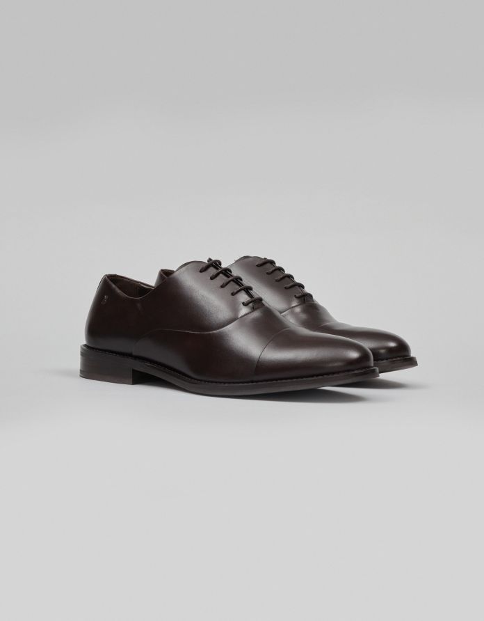 Brązowe buty oxfordy skórzane K002
