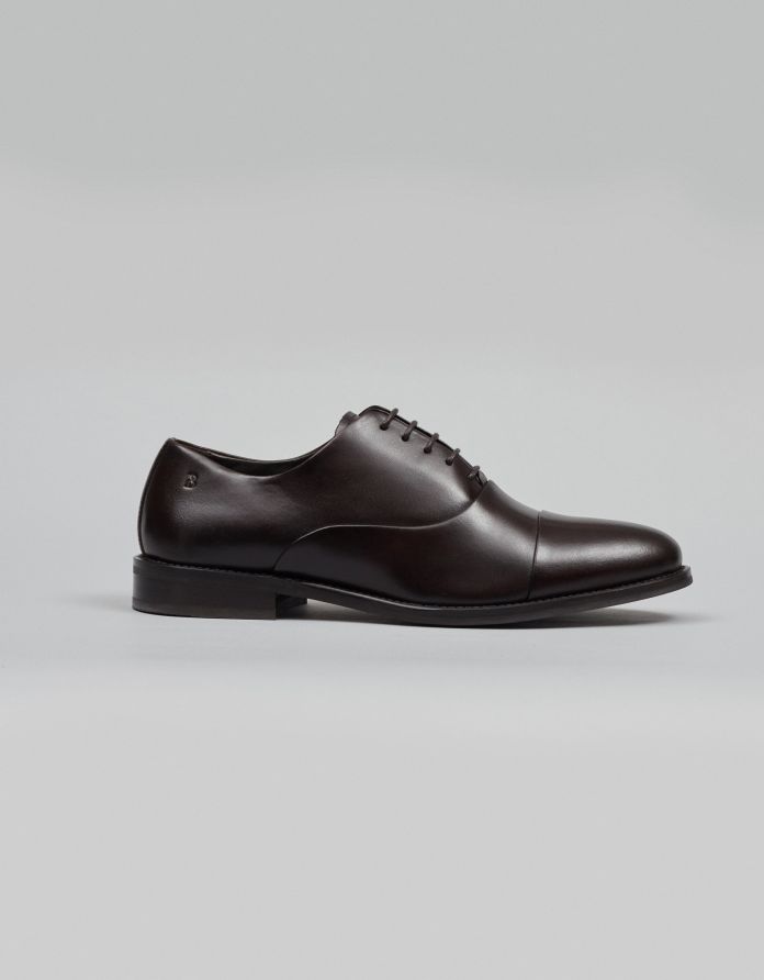 Brązowe buty oxfordy skórzane K002