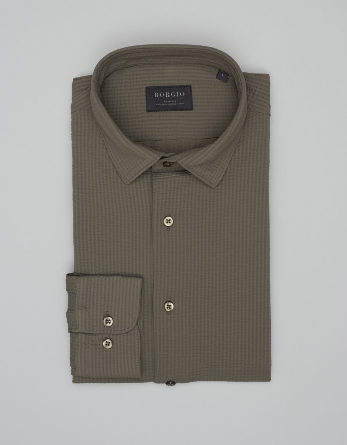 koszula atella 00673 długi rękaw zielona slim fit