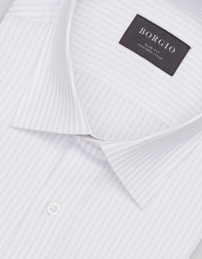koszula passa 00685 długi rękaw greige (gi) slim fit
