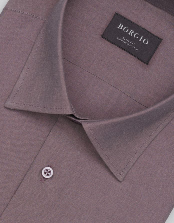 koszula ascoli 00678 długi rękaw fioletowa slim fit