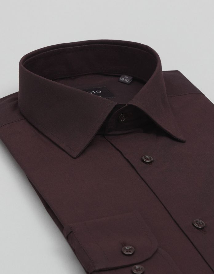 koszula ascoli 00679 długi rękaw bordo slim fit