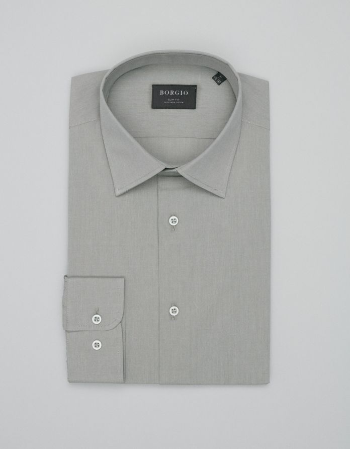 koszula ascoli 00677 długi rękaw zielony slim fit