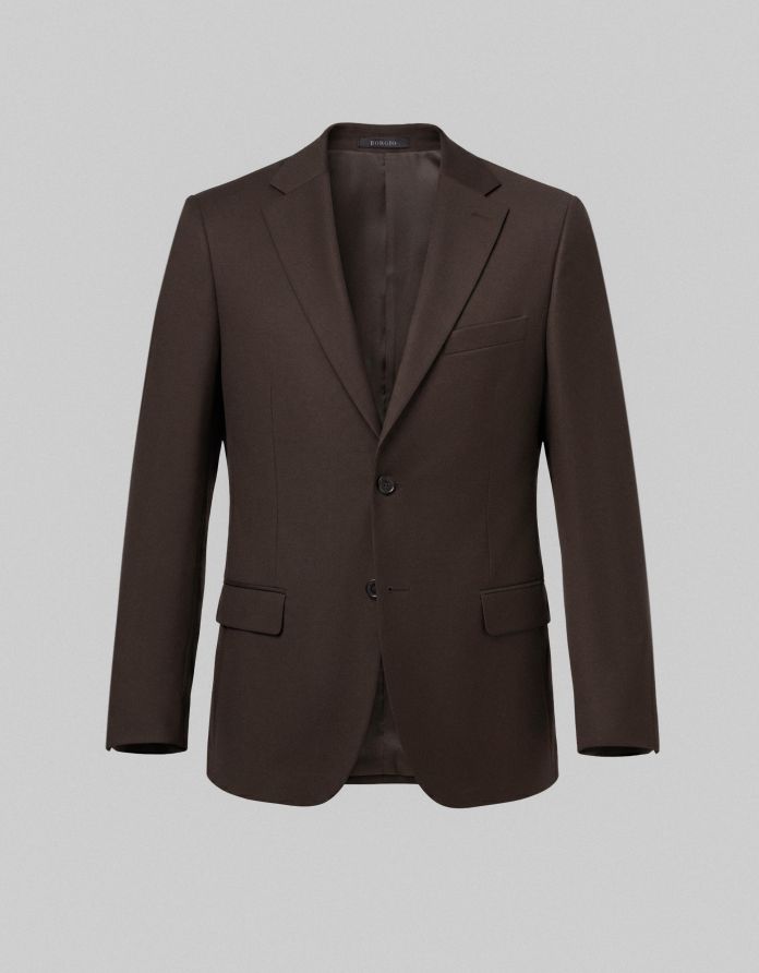 marynarka do zestawu brosso brązowa slim fit