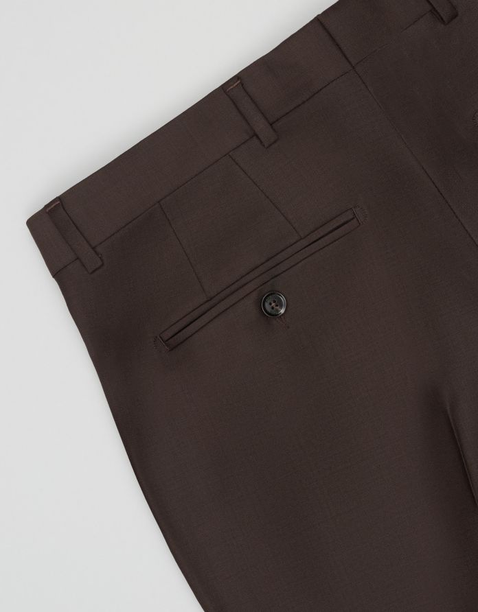 spodnie classic do zestawu brosso brązowe slim fit