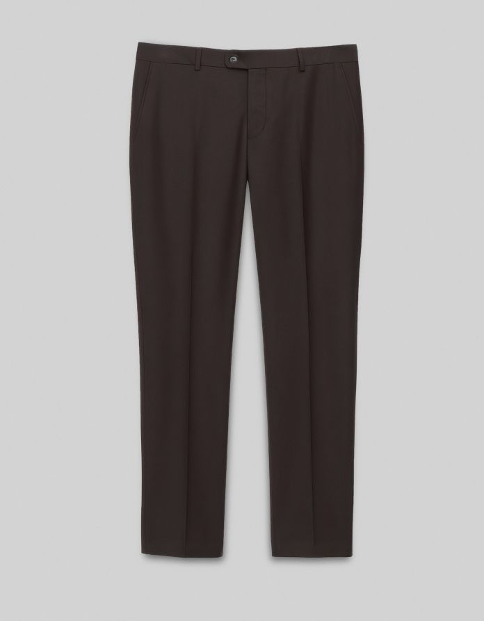 spodnie classic do zestawu gualdo 02 brązowe slim fit+
