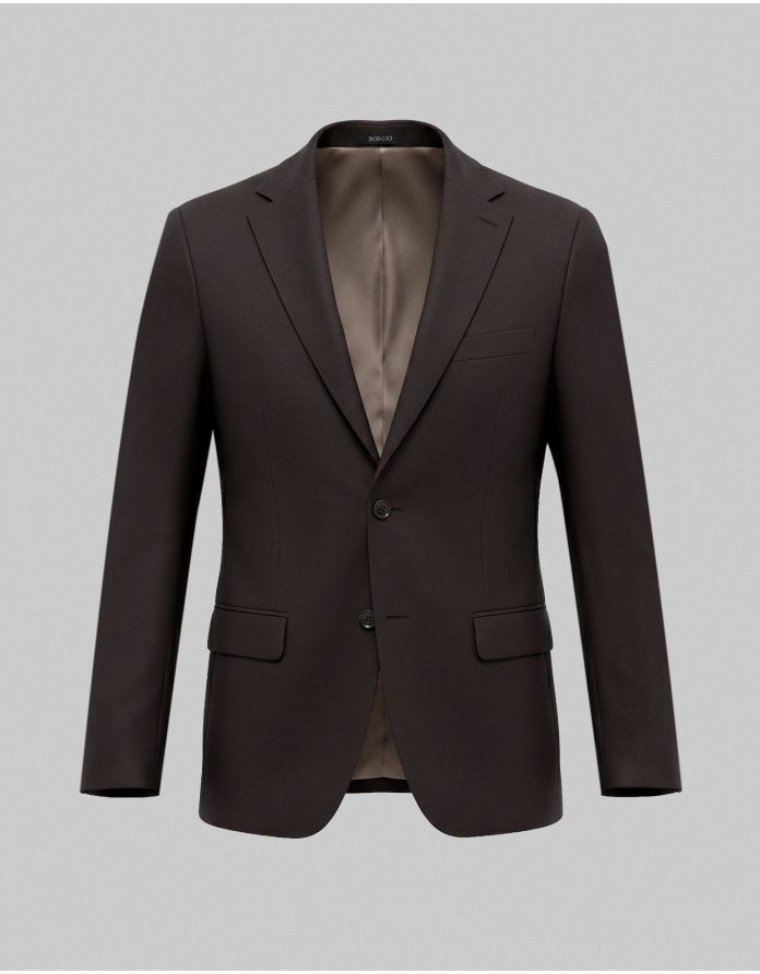 marynarka do zestawu gualdo 02 brązowa slim fit