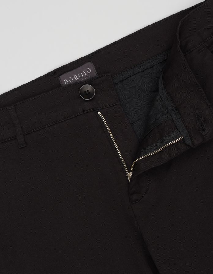 spodnie casual menfi czarne classic fit