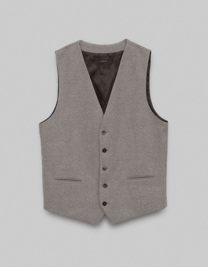 kamizelka do zestawu assoro beżowa slim fit