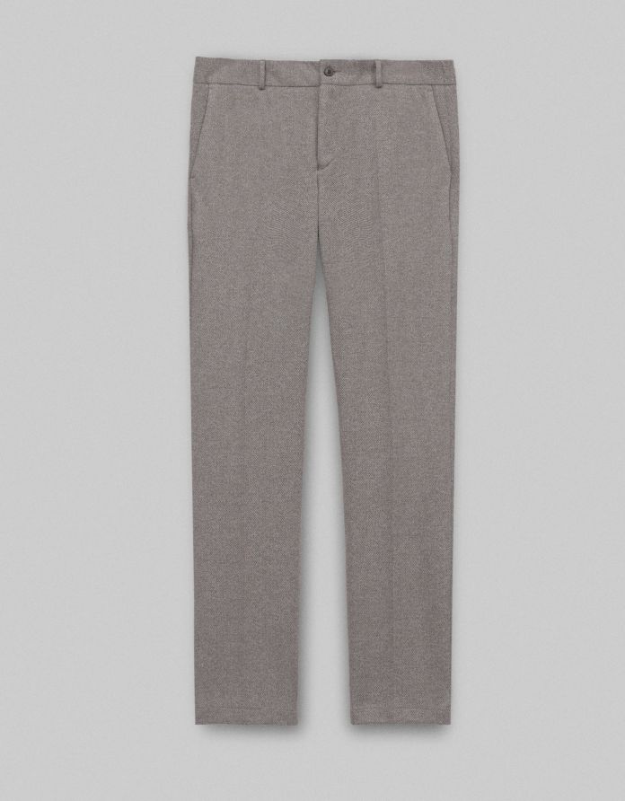 spodnie classic do zestawu assoro beżowe slim fit