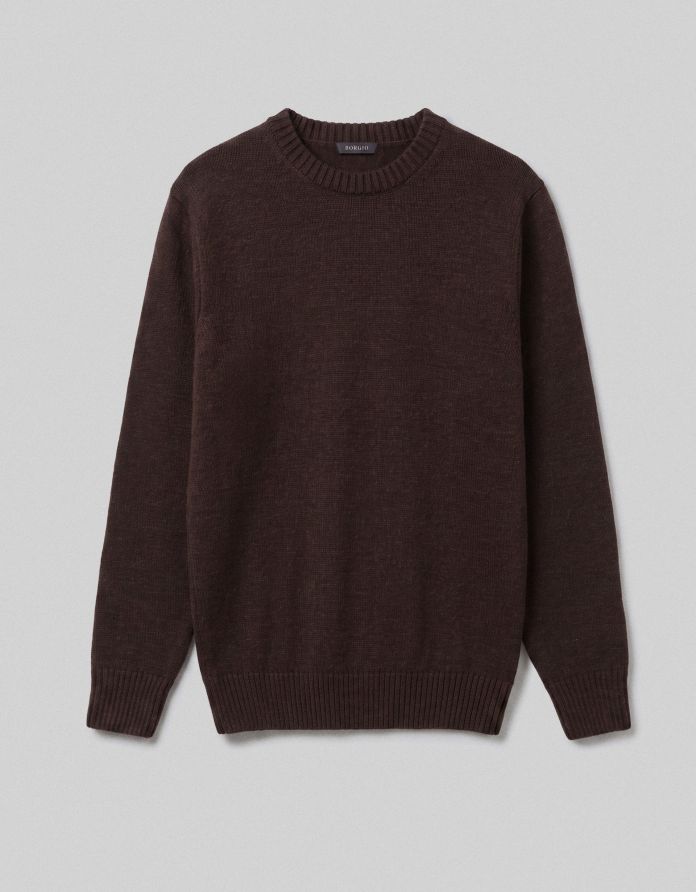 sweter staranzano o-neck brązowy