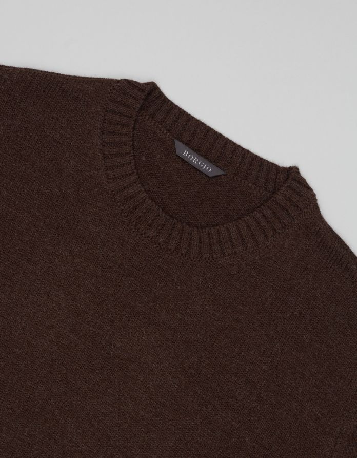 sweter staranzano o-neck brązowy