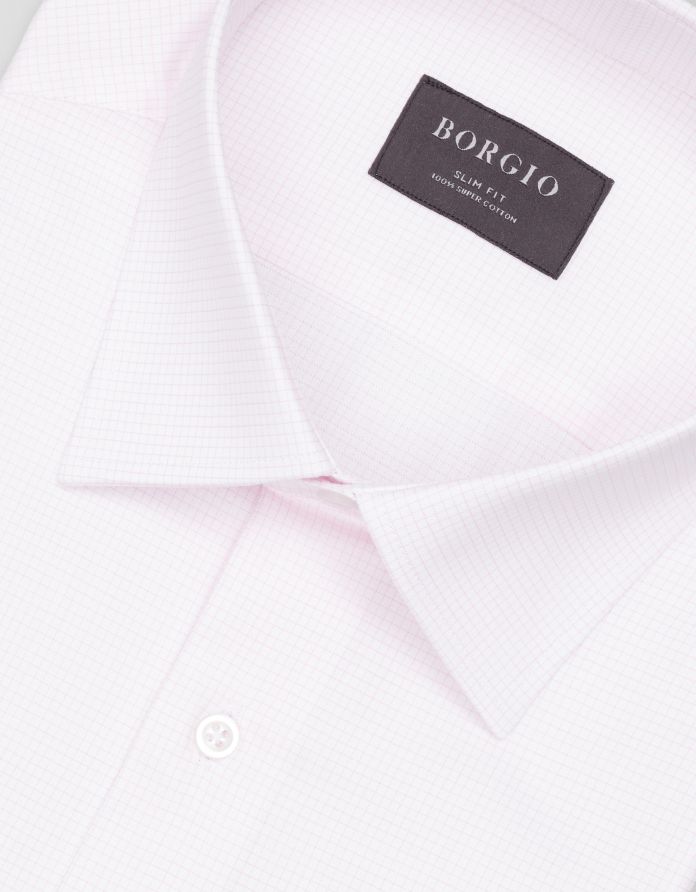 koszula matera 00701 długi rękaw różowa slim fit