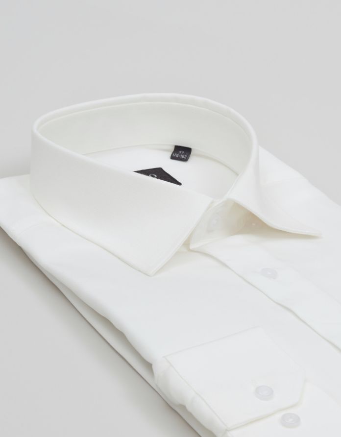 koszula terranova 00707 długi rękaw ecru classic fit