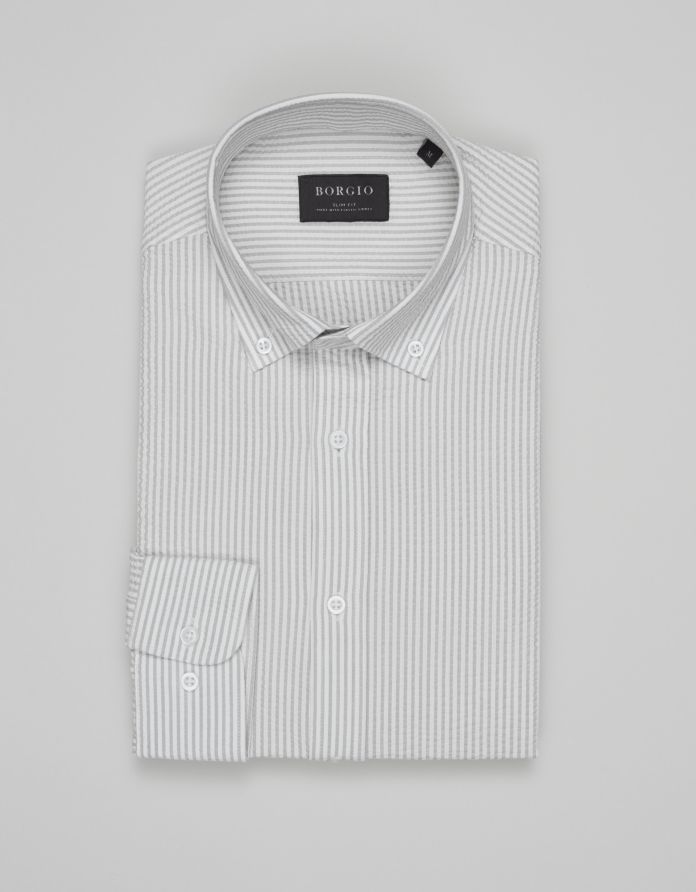 koszula gonzaga 00706 długi rękaw ecru slim fit